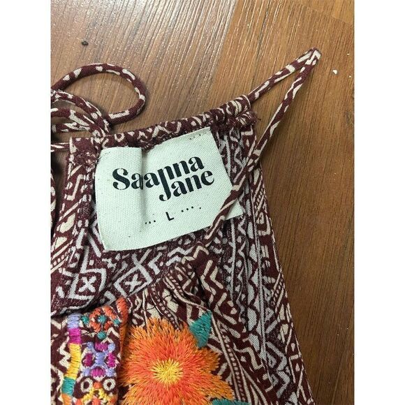 Savannah Jane Women's L Floral Embroidered Halter Tank Top Multicolor - Picture 4 of 7